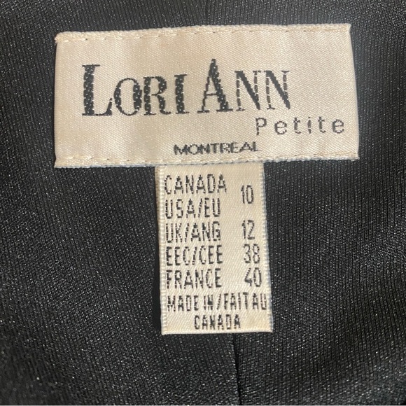 Lori Ann Montreal Vintage 90s Women's Petite 10 Black Sparkle Keyhole Maxi Dress - Picture 8 of 10